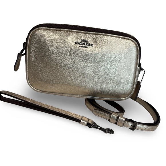 Coach Camera Bag Convertible Clutch Sadie Pebble Leather Cross Body Gold | 59952 - Picture 8 of 15